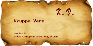 Kruppa Vera névjegykártya